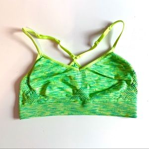 Neon Yellow and Lime Green Pink Sports Bra
